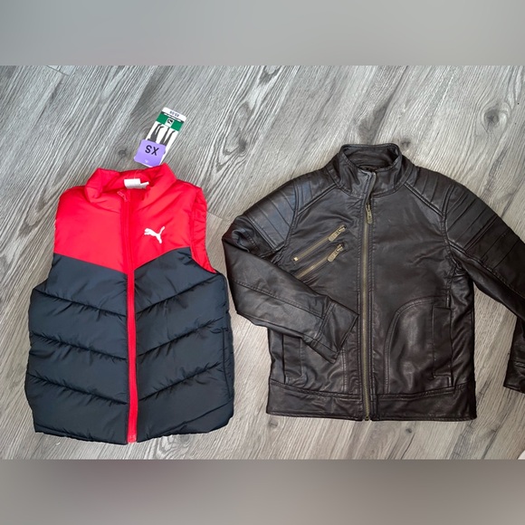 Urban Republic & Puma Other - Boys Jacket /Vest‎ Bundle Urban Republic Faux Leather Jacket & Puma Vest …